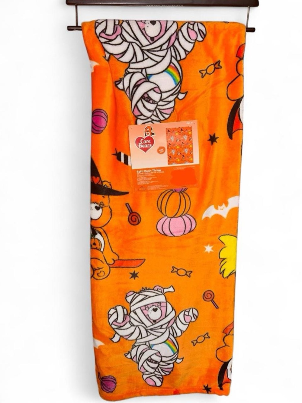 Care Bears Orange Plush Throw Blanket